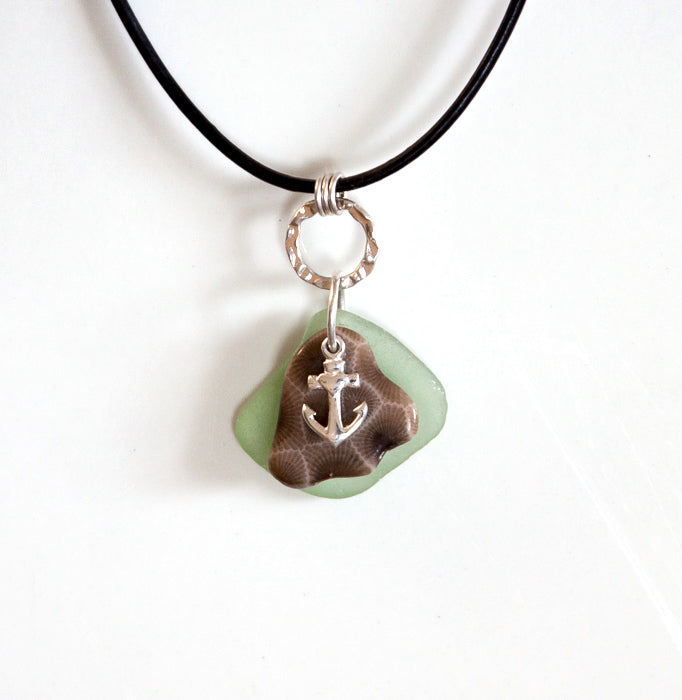 Michigan Petoskey Stone and Beach Glass Carie Fowler Jewelry Design