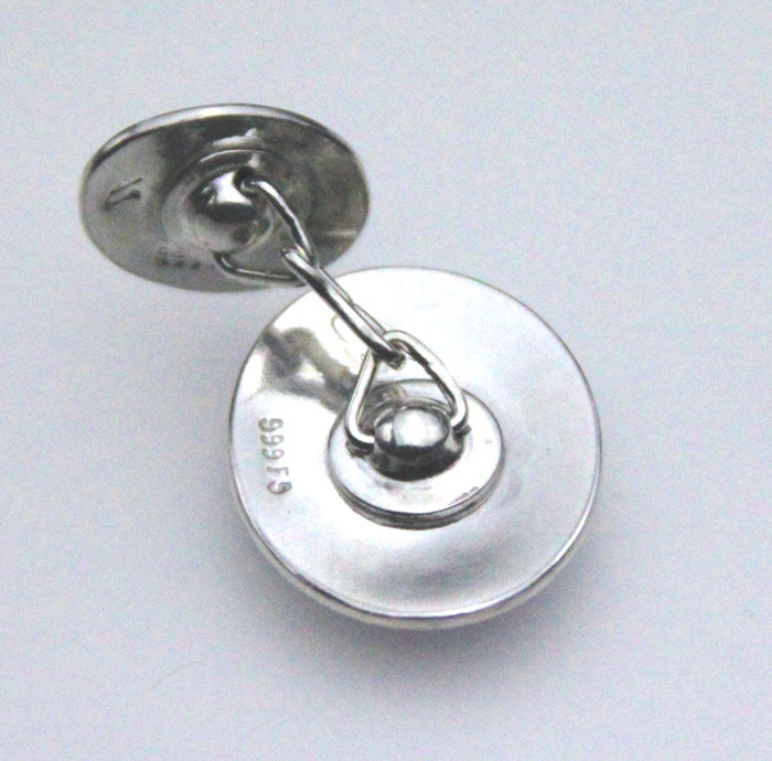 Back side view of It's Good To Be King Champleve' Crown Cuff Links