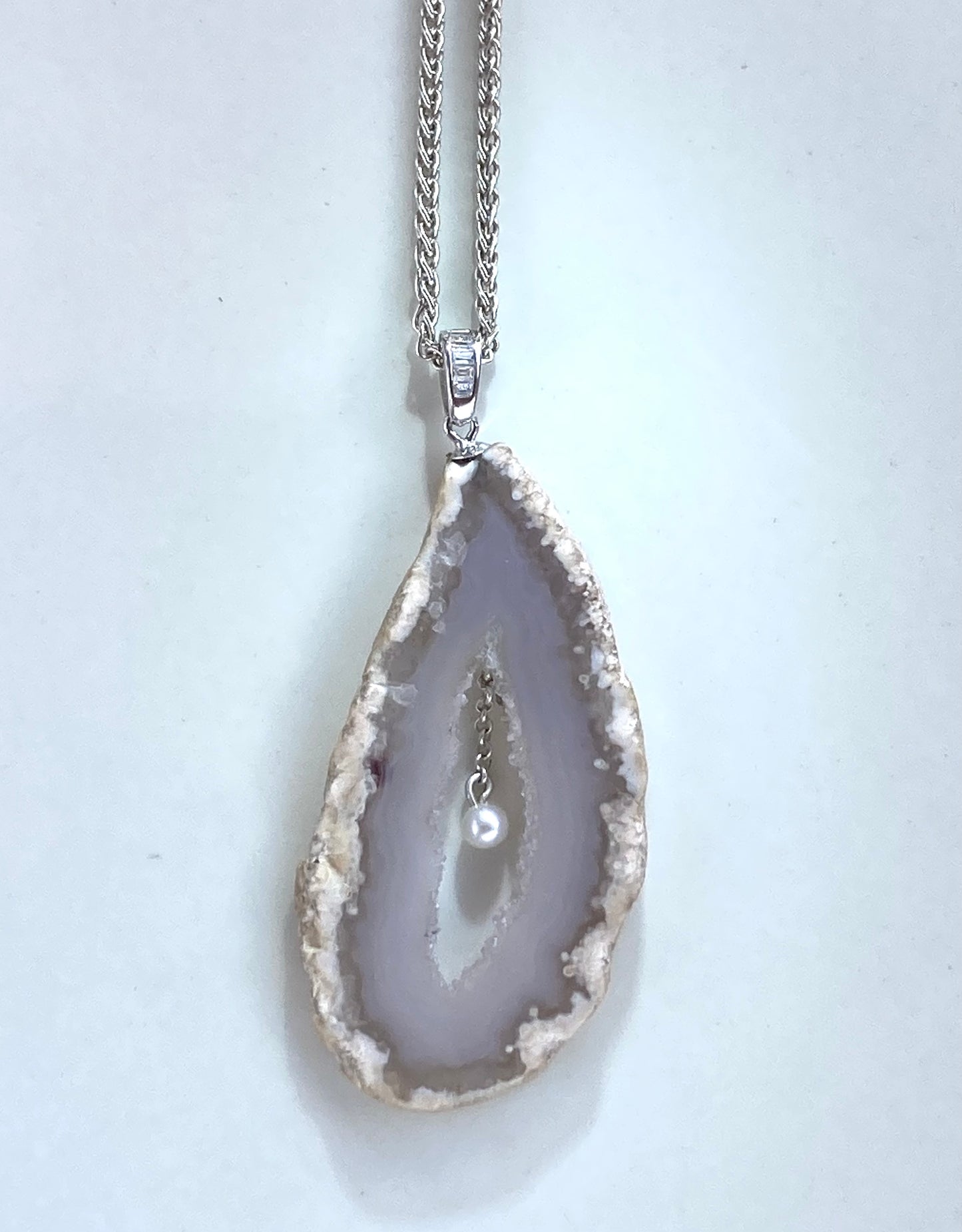 agate pearl drop necklace