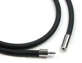 black rubber cord necklace with push in catch