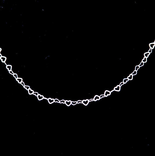 Sterling silver heart link chain necklace