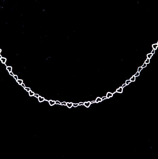 Sterling silver heart link bracelet, sterling silver