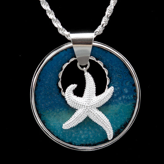 bliss enamel pendant necklace ocean inspired jewelry with starfish charm