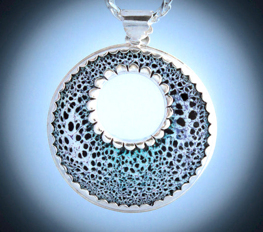hidden animals enamel pendant necklace set in fine silver